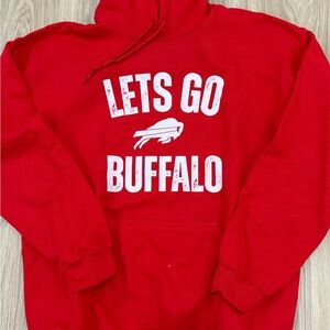 Gildan Red lets go buffalo hoodie